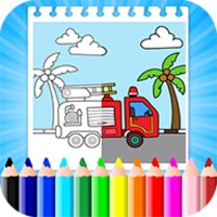 Drawing of vehicle and coloring book